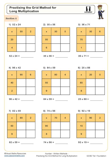 long multiplication worksheets|Free printable long multiplication worksheets with grid .